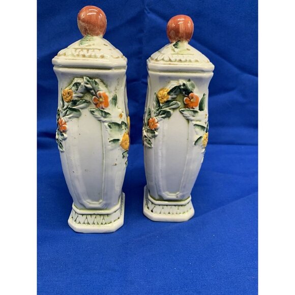 Vtg Lefton Salt Pepper Shakers Fruit Floral (Z4) Ceramic 105 - Picture 6 of 9